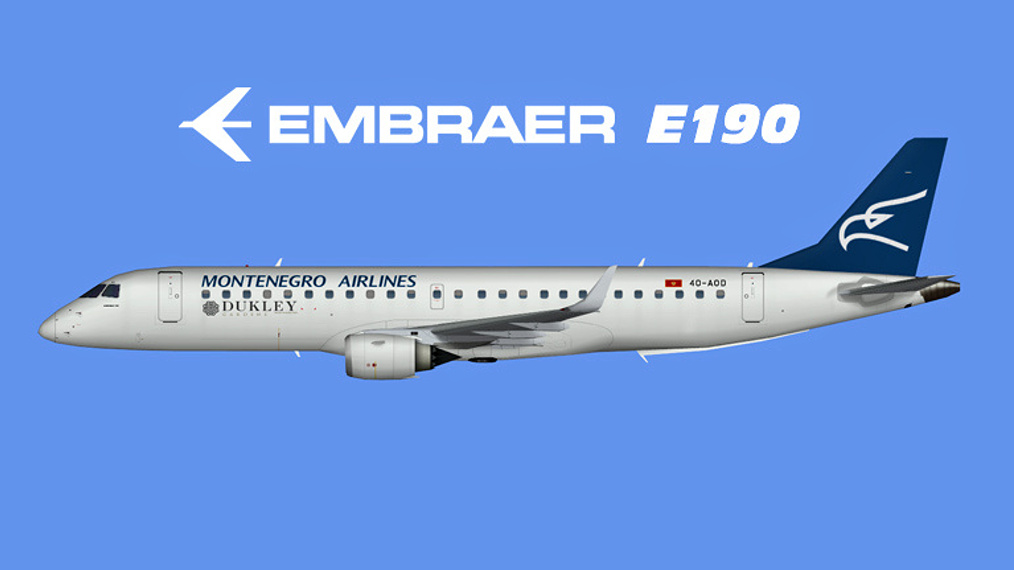 EMBRAER E190, Montenegro air- lines (zdroj www.jcai.dk)
